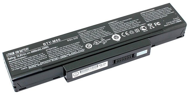 Аккумуляторная батарея для ноутбука Gigabyte W551N (11.1V 4400mAh) PN: SQU-528