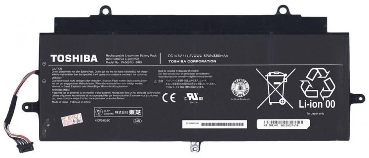 Аккумуляторная батарея PA5097U-1BRS для ноутбуков Toshiba KIRAbook KIRA-10D (14,8V 3380mAh)