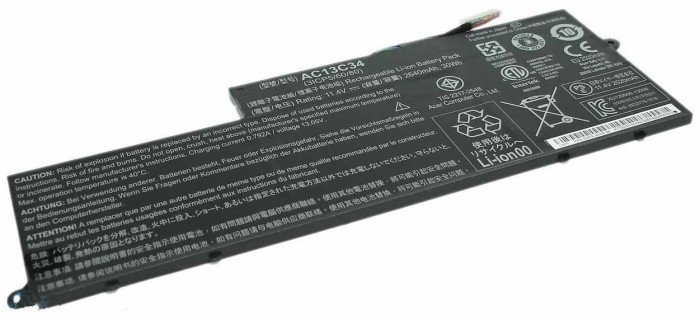 Аккумуляторная батарея для ноутбуков ACER Aspire E3-112, V3-112P, V3-111P серии (11.4V 2640mAh) AC13C34